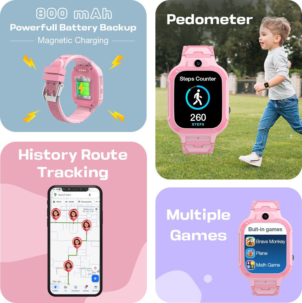 Sekyo Carepal Pro Plus 4G Kids Smartwatch Video Calling, GPS Location, Touch Smartwatch - Image 6