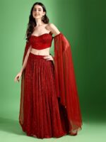 Embellished Beads and Stones Ready to Wear Lehenga & Unstitched Blouse - Image 2