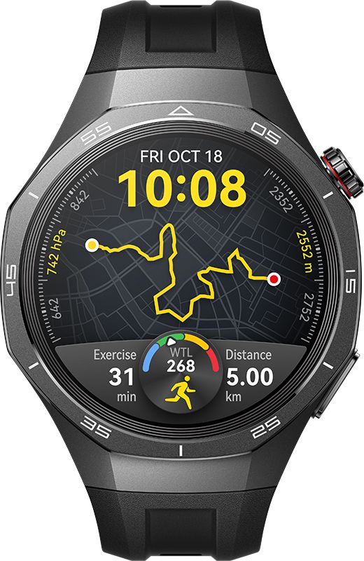 Huawei GT 5 PRO 46mm, 14 Days Battery, Built-in maps, Bluetooth,Pro-level sports Smartwatch  (Black Strap, 46.0)
