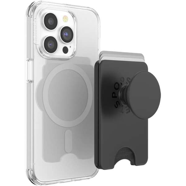 PopSockets Phone Wallet with Expanding Grip and Adapter Ring