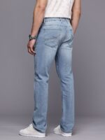 Men Regular Fit Mid-Rise Light Fade Stretchable Jeans - Image 3