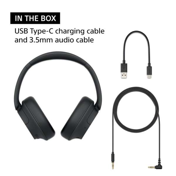 Sony WH-CH720N Wireless Bluetooth Headphones with Mic - Black - Image 3