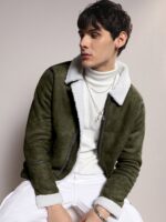 Men Colourblocked Lightweight Biker Jacket