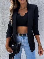 DressBerry Women Black Solid Blazer