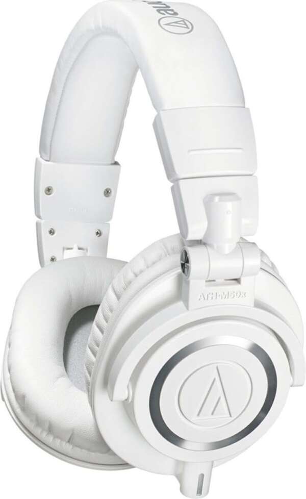 audio-technica ATH-M50XWH Professional Studio Monitor Wired without Mic  (White, On the Ear)