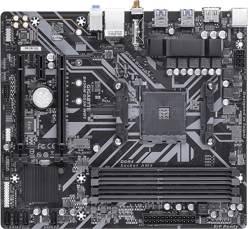 GIGABYTE B450M-DS3H Wifi AM4Socket Micro-ATX AMD B450 Chipset DDR4 Motherboard for Desktop - Image 3
