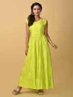 Sleeveless Cotton Empire Maxi Dress - Image 4