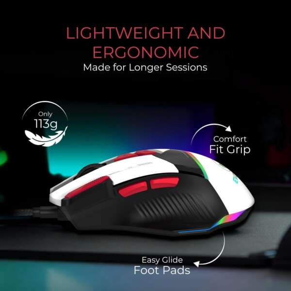 EVOFOX Blaze 12800 DPI Gaming Sensor and 8 Buttons RGB Wired Gaming Mouse  (USB 2.0, Black) - Image 2