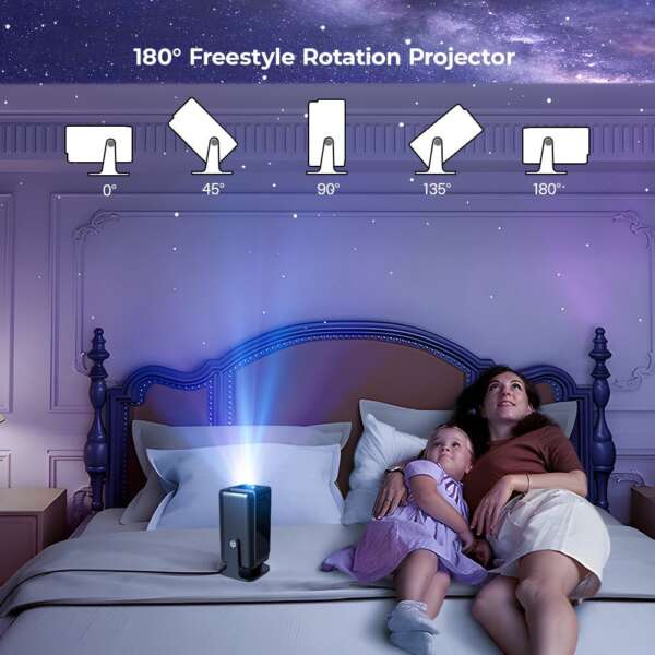 PLAY Latest Smart Android 13 1+8G 5G WiFi BT 15k Lm 4k 8k 180 degree Rotation (25000 lm / Wireless / Remote Controller) Portable Projector  (Black) - Image 2