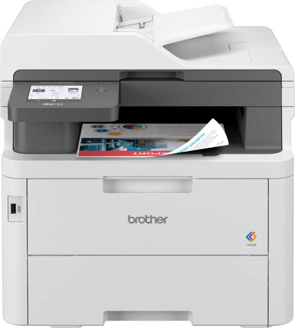 brother MFC-L3760CDW Multi-function WiFi Color Laser Printer for Print/Copy/Scan/Fax with 3.5-inch Touch Screen Display, Auto Duplex Feature, 512MB Memory, ADF, 26 PPM, Free Installation & with Up to 1000 Pages of Black + Color Ink Toner in the box  (Toner Cartridge)
