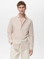 Linen Cotton Striped Cream Shirt