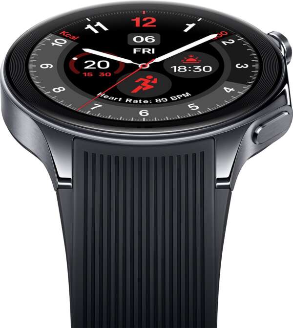 OnePlus Watch 2 with Wear OS 4, Snapdragon W5 Chipset & Up to 100 hours battery Smartwatch  (Black Steel Strap, Free Size) - Image 4