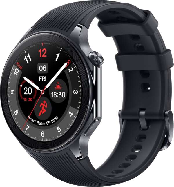 OnePlus Watch 2 with Wear OS 4, Snapdragon W5 Chipset & Up to 100 hours battery Smartwatch  (Black Steel Strap, Free Size)