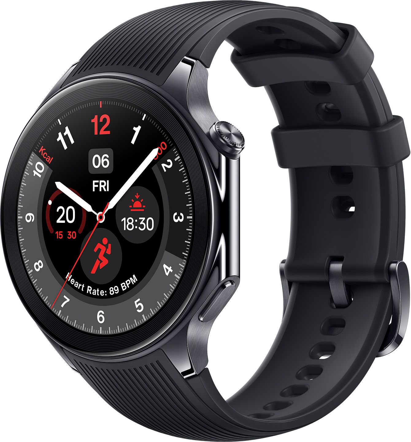 OnePlus Watch 2 with Wear OS 4, Snapdragon W5 Chipset & Up to 100 hours battery Smartwatch  (Black Steel Strap, Free Size)