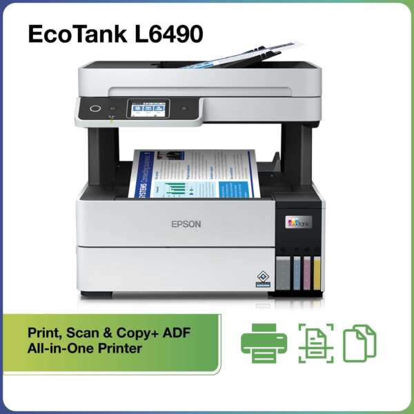 Epson L6490 Multi-function WiFi Color Ink Tank Printer (Color Page Cost: 12 Paise | Black Page Cost: 24 Paise)  (4 Ink Bottles Included) - Image 3