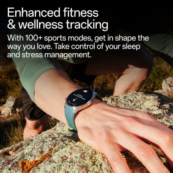 OnePlus Watch 2 with Wear OS 4, Snapdragon W5 Chipset & Up to 100 hours battery Smartwatch  (Black Steel Strap, Free Size) - Image 3