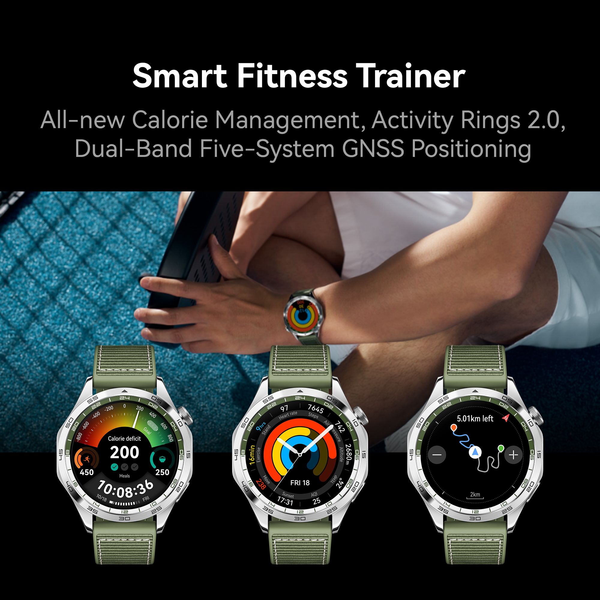 Huawei Watch GT4 46mm 14 Days Battery Life, TruSeen Tech for 24/7 Health Monitoring Smartwatch  (Black Strap, One Size) (Copy) (Copy) - Image 2