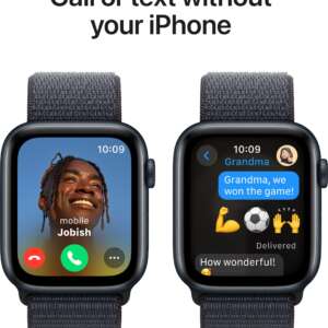 Apple Watch SE 2 GPS 44mm (2nd Gen) Midnight Aluminium with Ink Sport Loop  (Ink Strap, Free Size) (Copy)