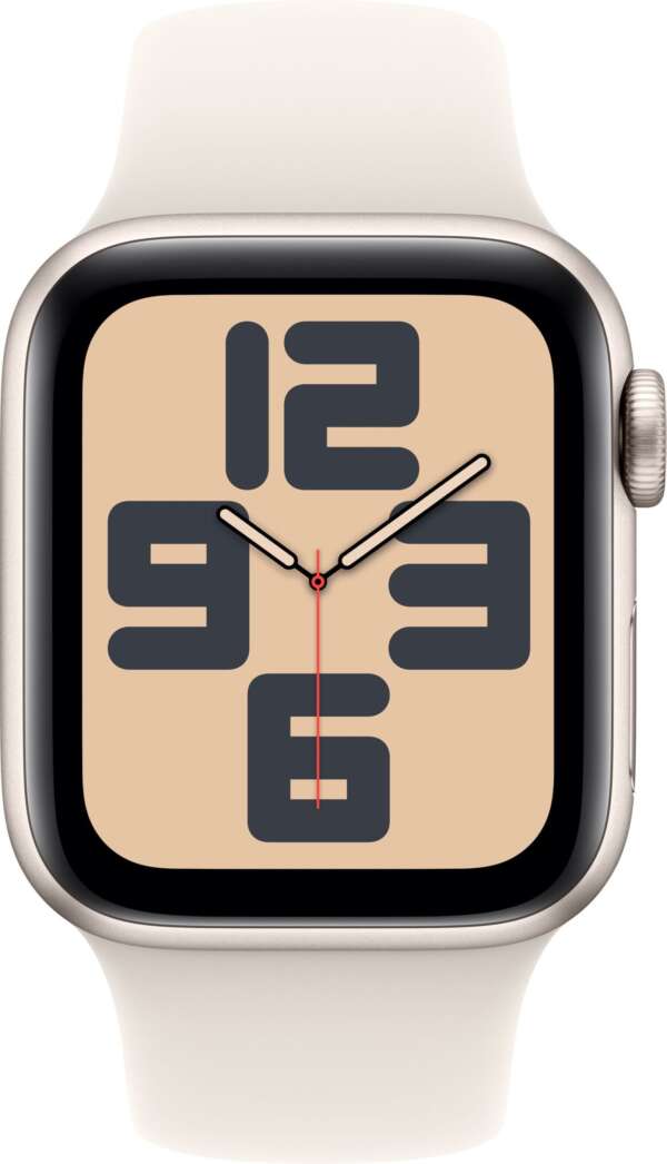 Apple Watch SE 2 GPS 40mm (2nd Gen) Starlight Aluminium with Starlight Sport Band  (Starlight Strap, Free Size) - Image 2