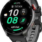 Titan Celestor|India's Most Accurate In-Built GPS |Altimeter|Barometer|Compass|Strava Smartwatch  (Black Strap, Free Size)