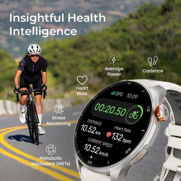 Titan Celestor|India's Most Accurate In-Built GPS |Altimeter|Barometer|Compass|Strava Smartwatch  (Black Strap, Free Size) - Image 4