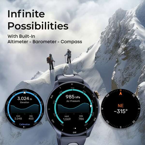 Titan Celestor|India's Most Accurate In-Built GPS |Altimeter|Barometer|Compass|Strava Smartwatch  (Black Strap, Free Size) - Image 5