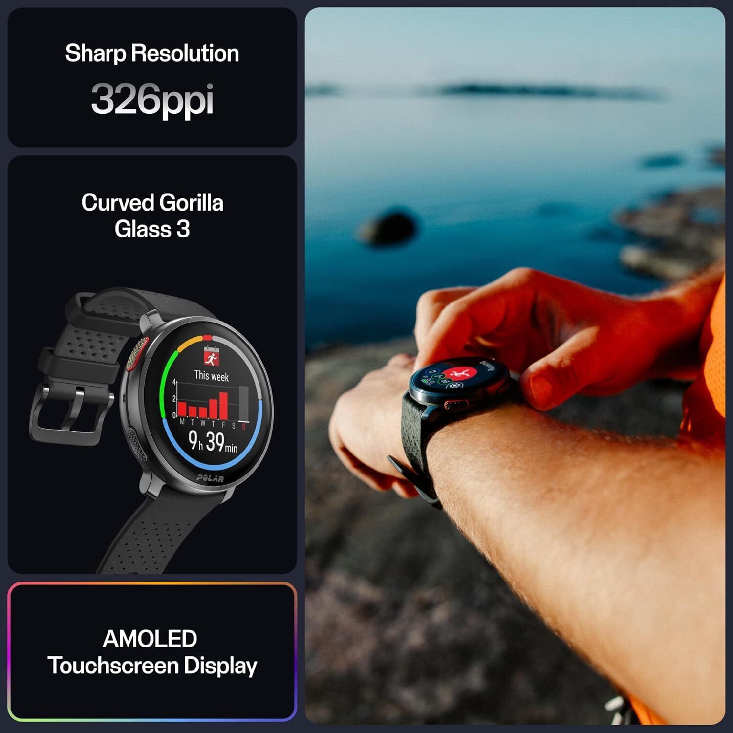 Polar Vantage V3-Premium Multisport Watch, Heart Rate Monitor (Black) Smartwatch  (Black Strap, Free Size) - Image 3