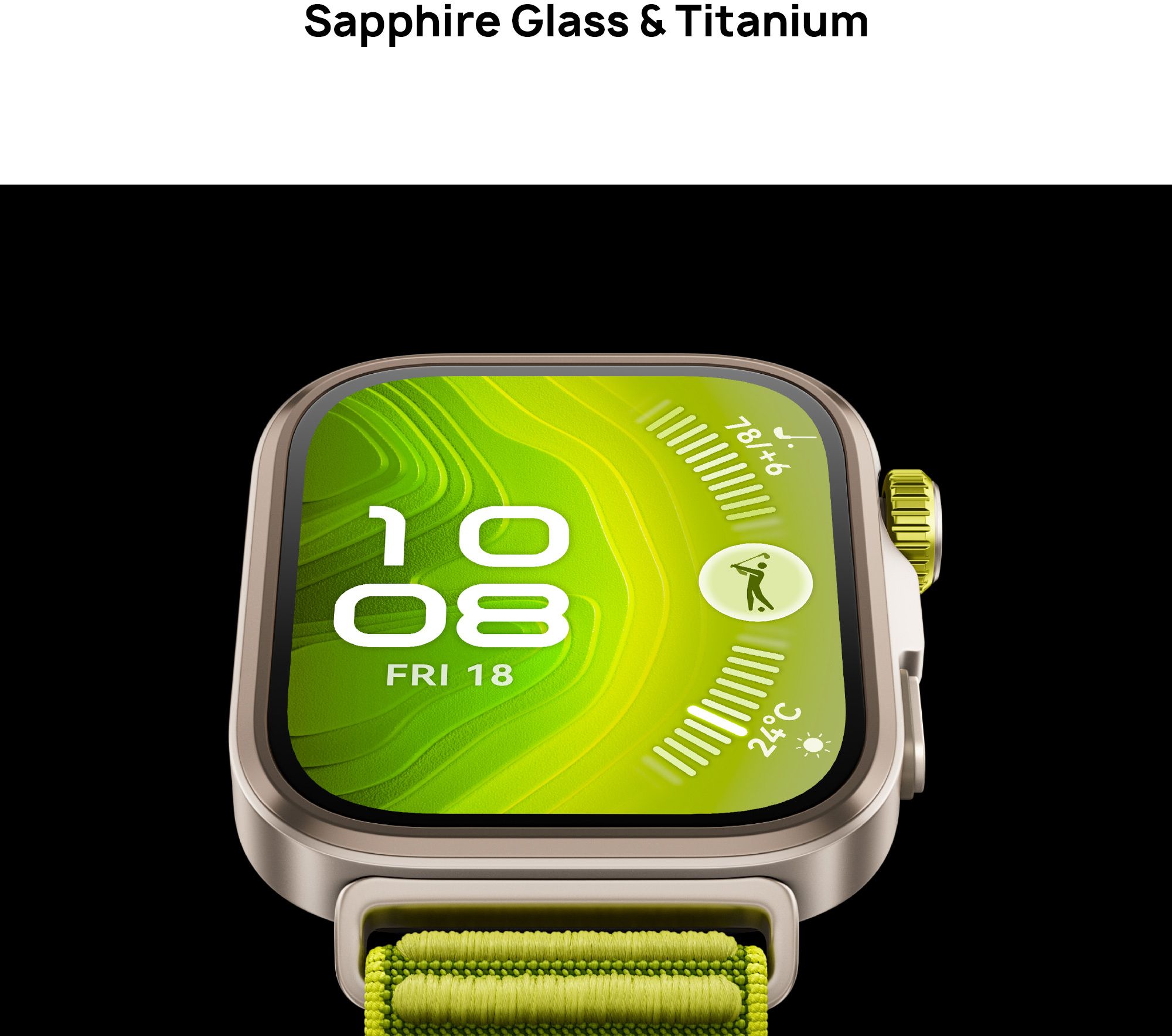 Huawei Watch Fit 4Pro, Titanium Body, Free dive, 100+ Sports mode, GPS, 10 Days Battery Smartwatch  (Green Strap, Free Size) - Image 2