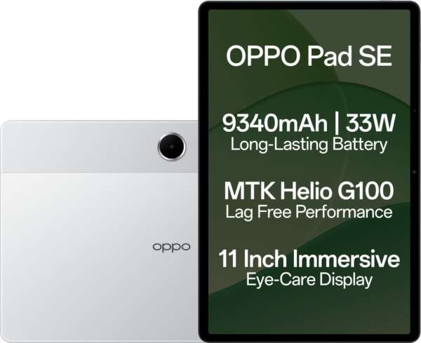 OPPO Pad SE 4 GB RAM 128 GB ROM 10.95 inch with Wi-Fi Only Gaming Tablet (Starlight Silver)