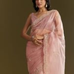 KALKI Fashion Tissue Embroidered Saree With Cutdana Sequins And Moti