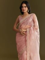 KALKI Fashion Tissue Embroidered Saree With Cutdana Sequins And Moti
