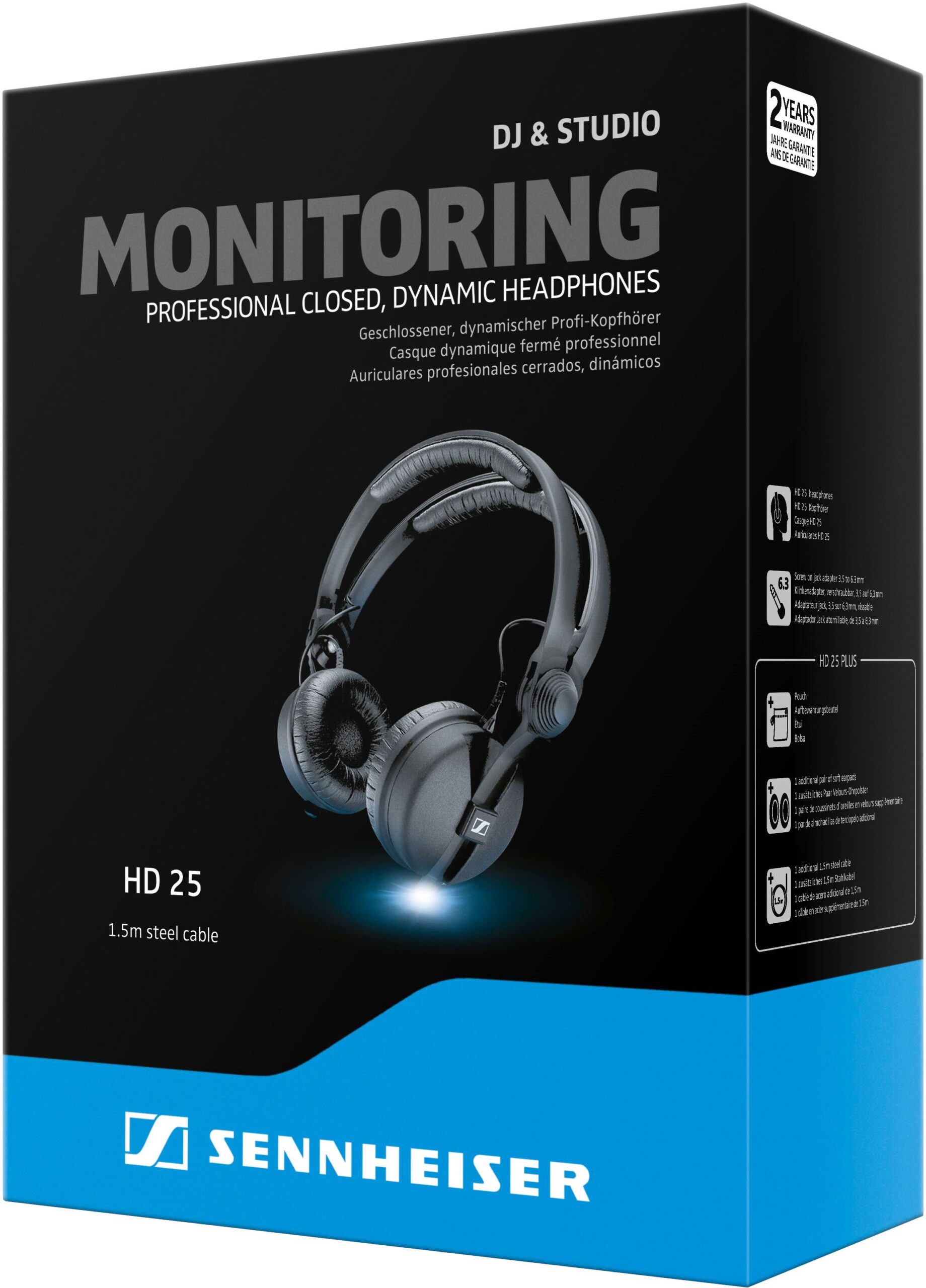 Sennheiser HD 25 Studio Headphone Wired without Mic  (Black, On the Ear) - Image 2