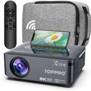ZEBRONICS Zeb-Pixaplay 68 (ZEB-SLP 3) (13500 lm) Portable 1080p, Dolby Audio, 200-inch Screen Size, Dynamic Speaker, Auto[Focus | Keystone | Obstacle Detection | Screen fit], WiFi, HDMI(ARC), Miracast Android Projector  (White +Grey)