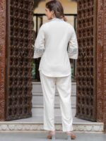 Embroidered Shirt Collar Neck Shirt With Trousers Co-Ords - Image 4